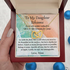 Hearts Necklace Valuable Ocean Life Lessons, Custom Name Message Motivation Inspiration Wisdom Unstoppable Spirit Empowering Daughter Gift