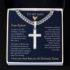 Personalized Cuban Promise Chain For Him, Anniversary Gift For Husband, Valentine's Gift For Boyfriend, To My Man Customized Birthday Gift