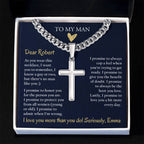 Personalized Cuban Promise Chain For Him, Anniversary Gift For Husband, Valentine's Gift For Boyfriend, To My Man Customized Birthday Gift