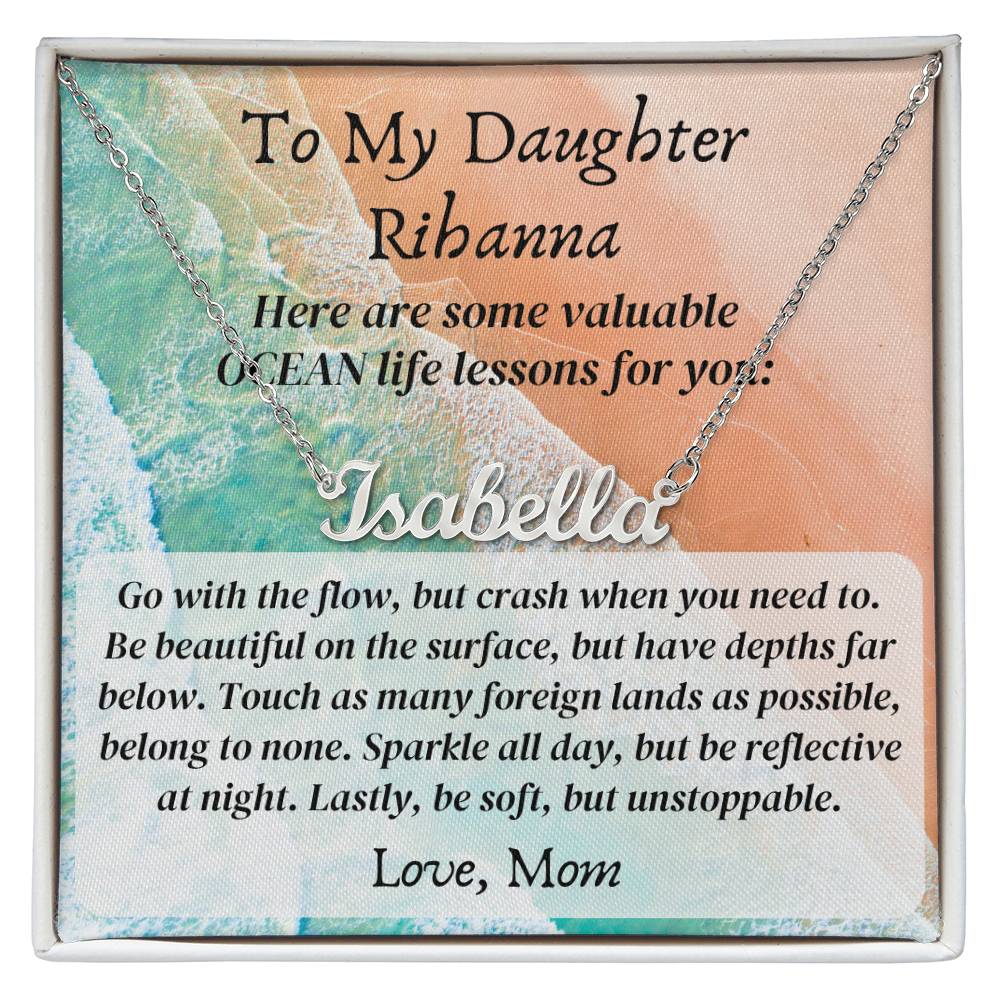 Personalized name necklace valuable ocean life lessons Gifts motivational inspiration wisdom unstoppable spirit empowering Gift for Daughter