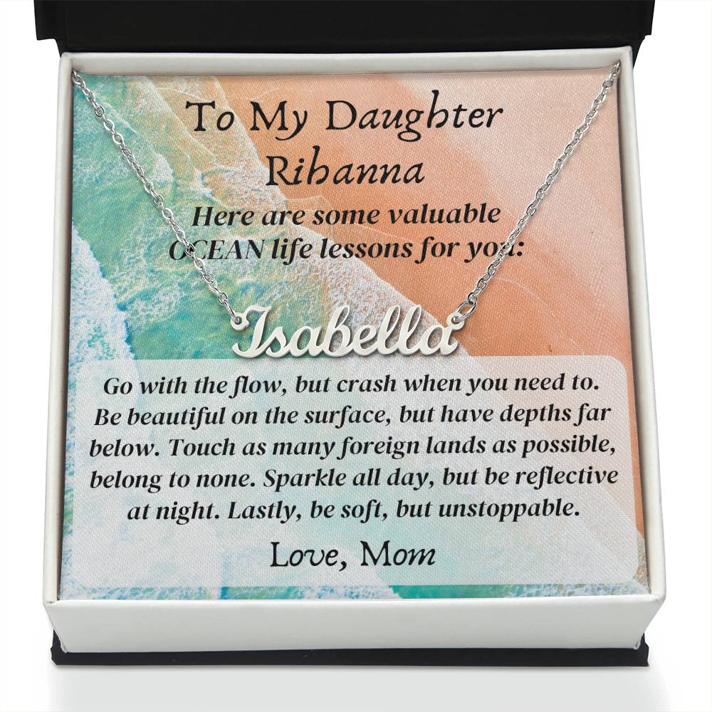 Personalized name necklace valuable ocean life lessons Gifts motivational inspiration wisdom unstoppable spirit empowering Gift for Daughter