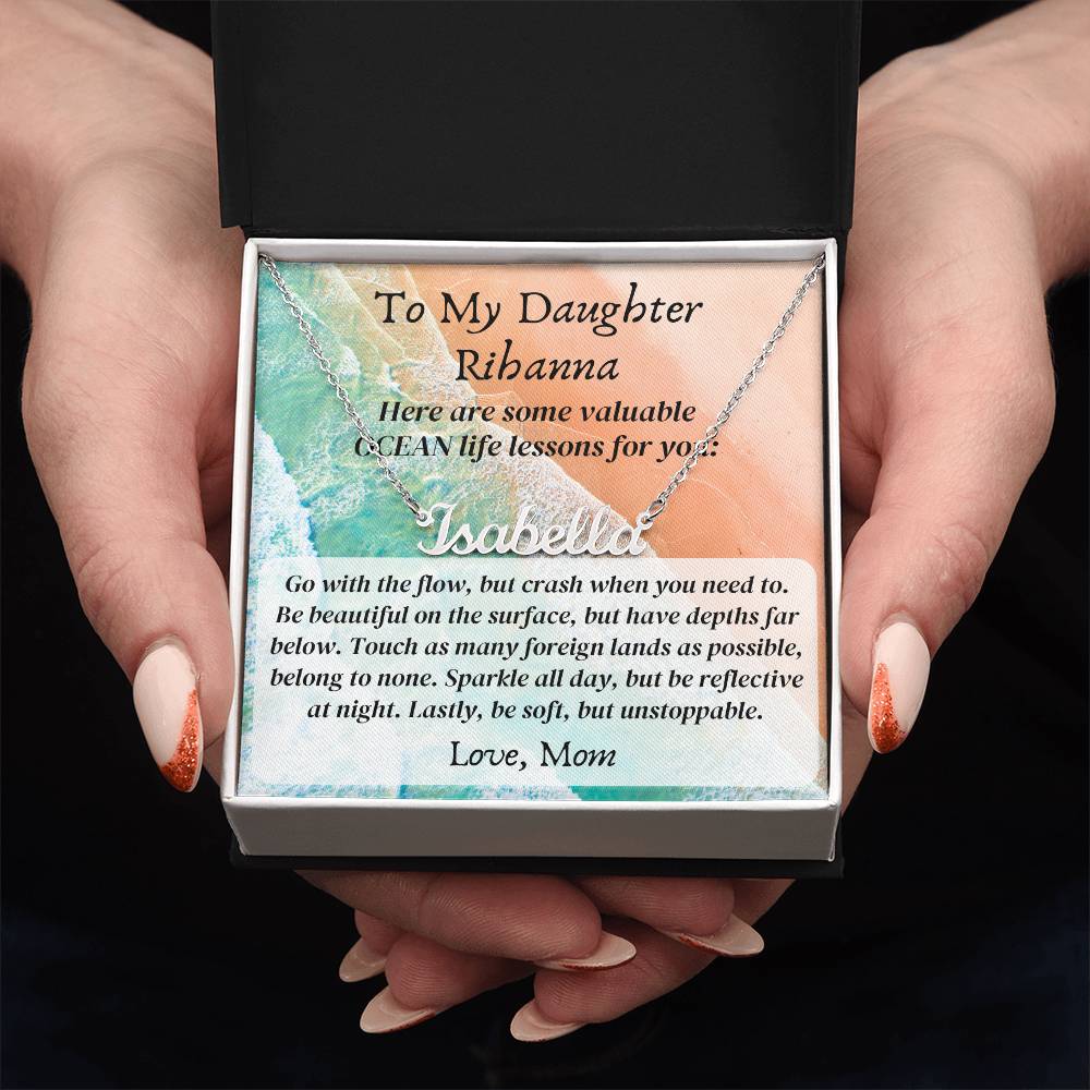 Personalized name necklace valuable ocean life lessons Gifts motivational inspiration wisdom unstoppable spirit empowering Gift for Daughter