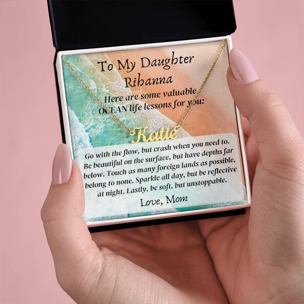 Personalized name necklace valuable ocean life lessons Gifts motivational inspiration wisdom unstoppable spirit empowering Gift for Daughter