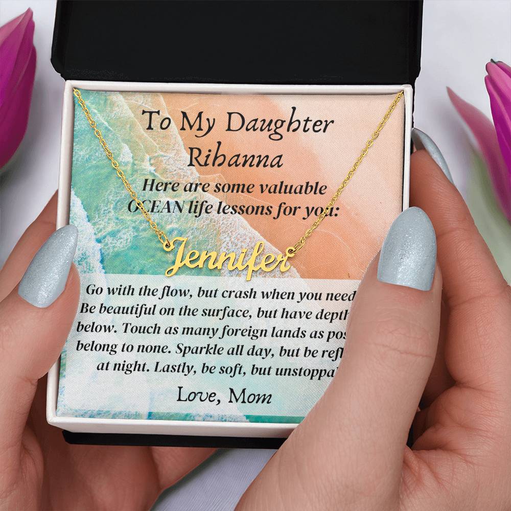Personalized name necklace valuable ocean life lessons Gifts motivational inspiration wisdom unstoppable spirit empowering Gift for Daughter