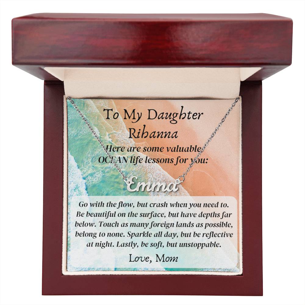 Personalized name necklace valuable ocean life lessons Gifts motivational inspiration wisdom unstoppable spirit empowering Gift for Daughter