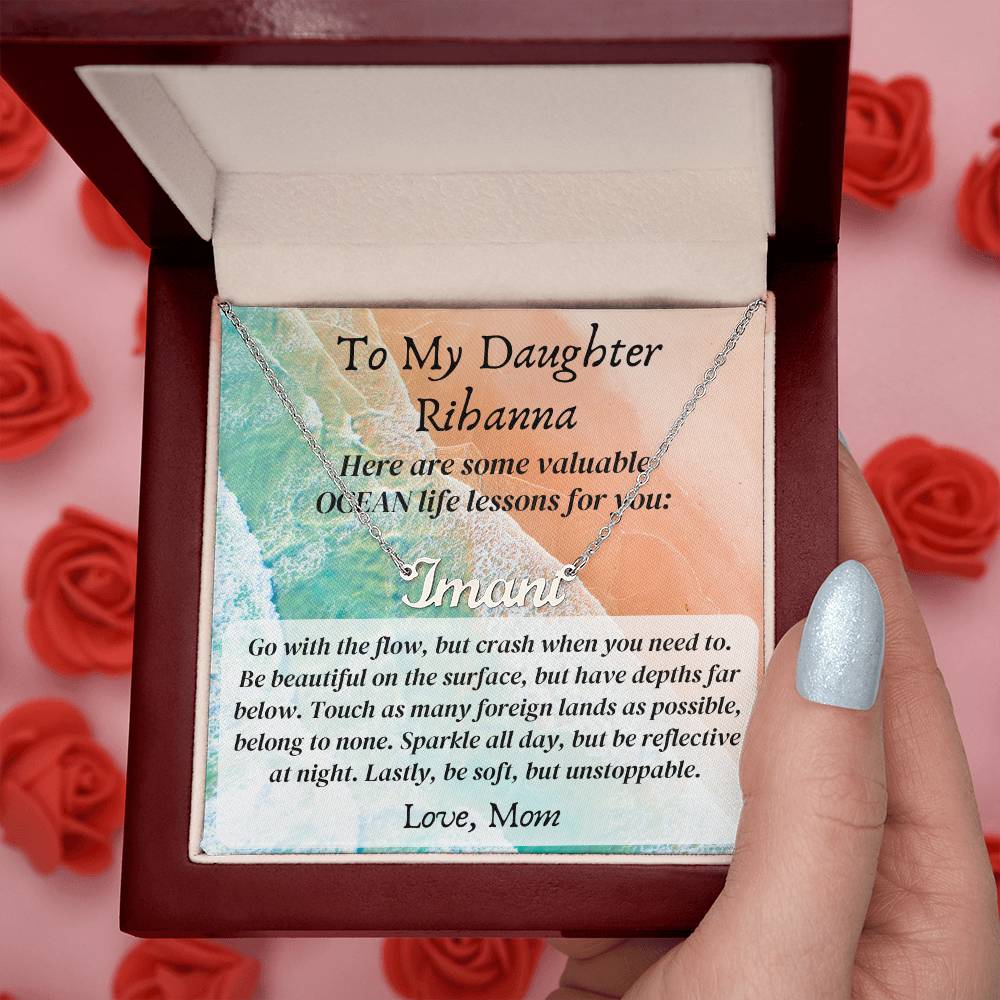 Personalized name necklace valuable ocean life lessons Gifts motivational inspiration wisdom unstoppable spirit empowering Gift for Daughter