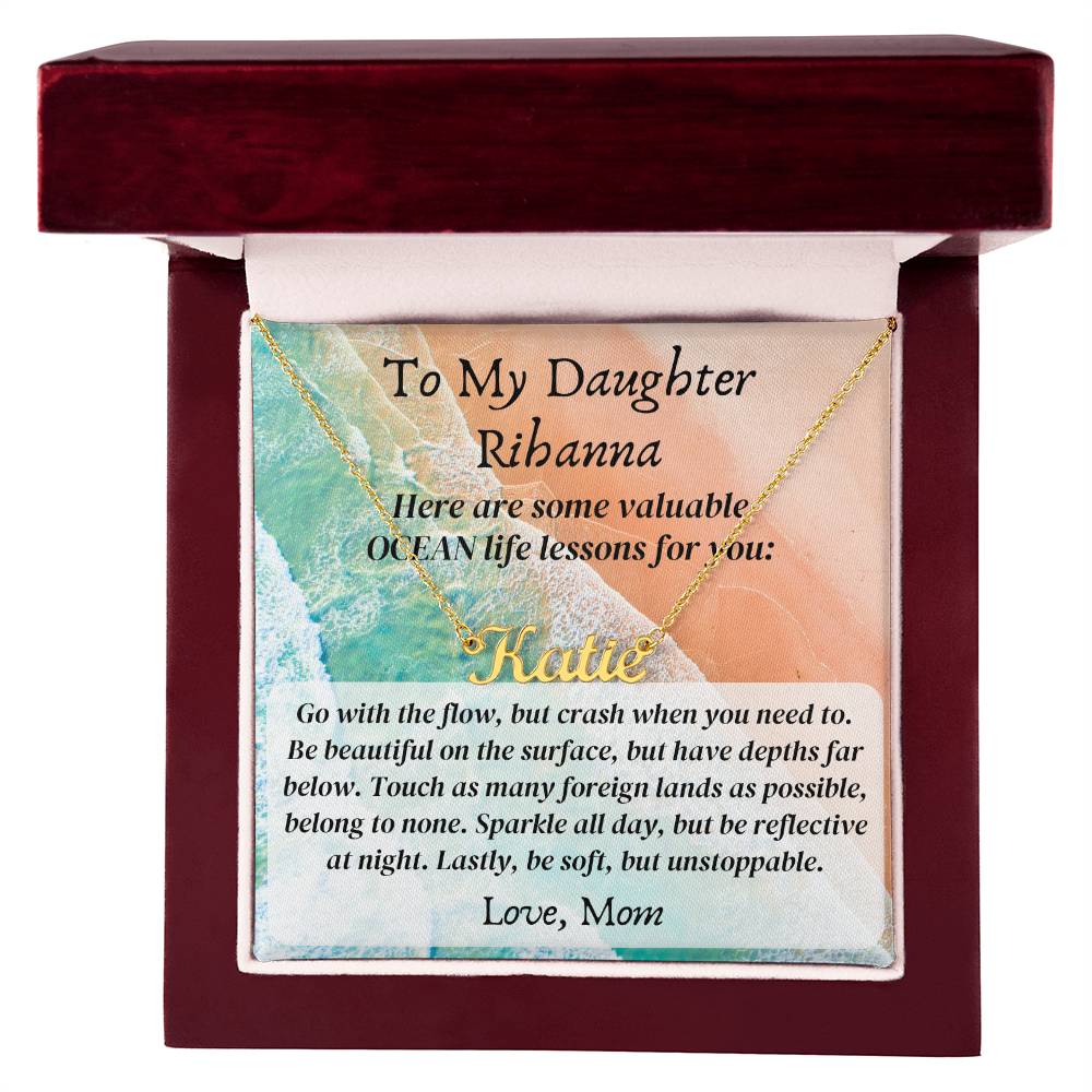 Personalized name necklace valuable ocean life lessons Gifts motivational inspiration wisdom unstoppable spirit empowering Gift for Daughter