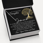 Custom Name Necklace Gift from Parents to Daughter Present from Father Mother To my Daughter From Mom Dad Birthday Anniversary Valentines