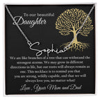 Custom Name Necklace Gift from Parents to Daughter Present from Father Mother To my Daughter From Mom Dad Birthday Anniversary Valentines
