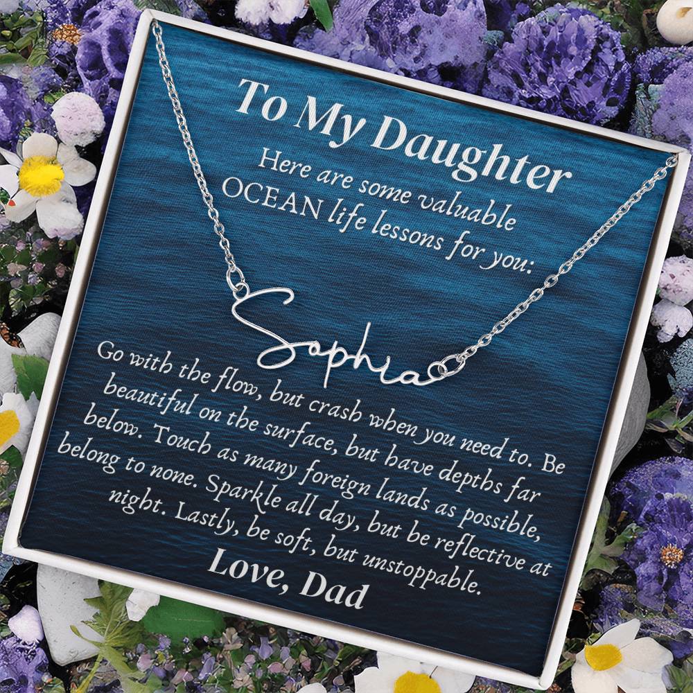 Personalized name necklace valuable ocean life lessons Gifts motivational inspiration wisdom unstoppable spirit empowering Gift for Daughter