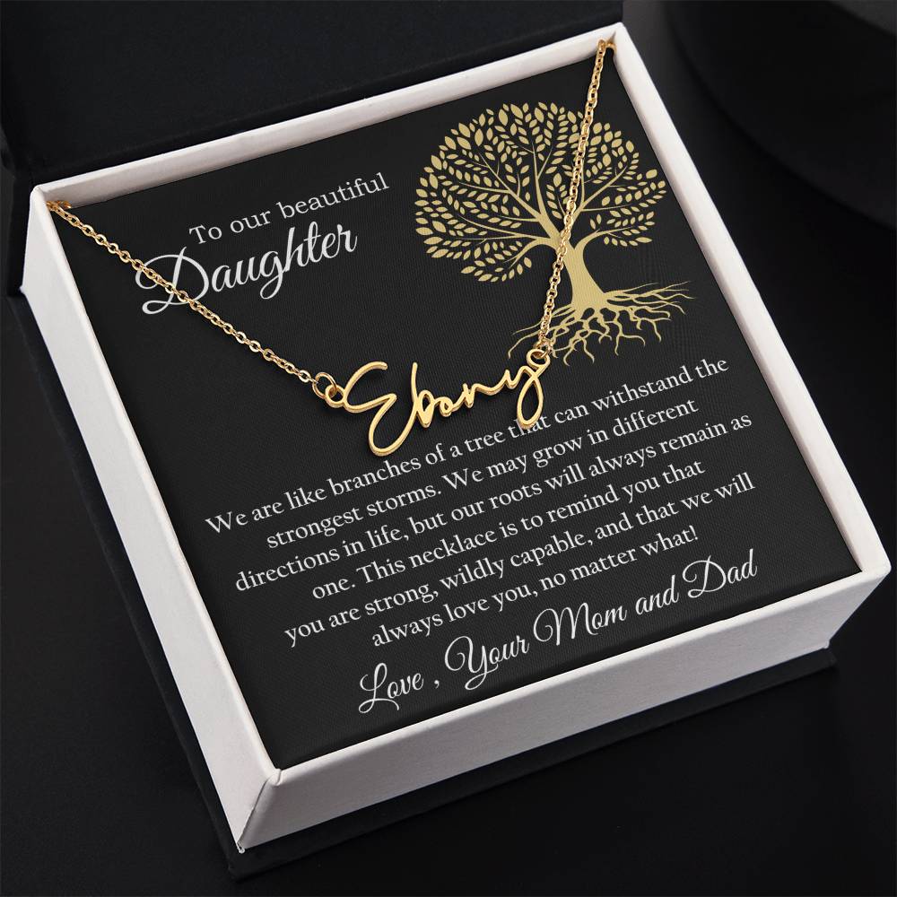 Custom Name Necklace Gift from Parents to Daughter Present from Father Mother To my Daughter From Mom Dad Birthday Anniversary Valentines