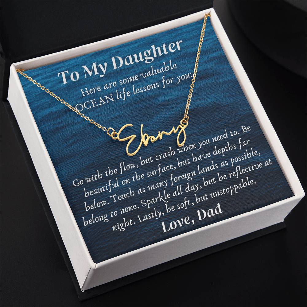 Personalized name necklace valuable ocean life lessons Gifts motivational inspiration wisdom unstoppable spirit empowering Gift for Daughter
