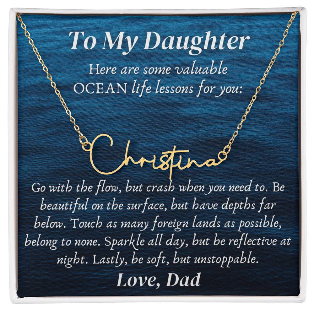 Personalized name necklace valuable ocean life lessons Gifts motivational inspiration wisdom unstoppable spirit empowering Gift for Daughter