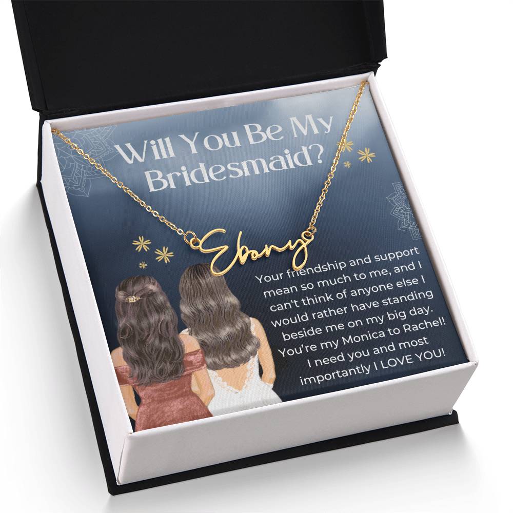 Personalised Necklace, Bridesmaid Gift, Will You Be My Bridesmaid Necklace Bridesmaid Proposal, Unique Bridesmaid Gift, Custom Name Necklace