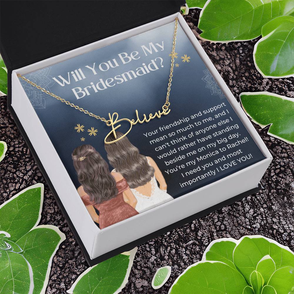 Personalised Necklace, Bridesmaid Gift, Will You Be My Bridesmaid Necklace Bridesmaid Proposal, Unique Bridesmaid Gift, Custom Name Necklace