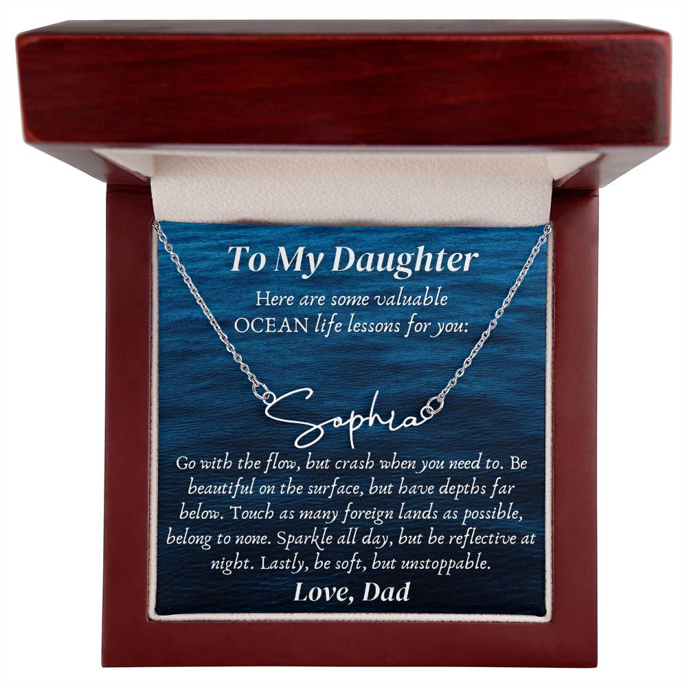 Personalized name necklace valuable ocean life lessons Gifts motivational inspiration wisdom unstoppable spirit empowering Gift for Daughter