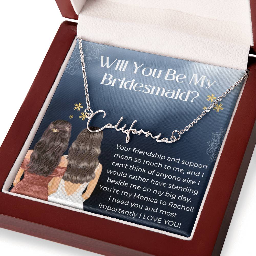 Personalised Necklace, Bridesmaid Gift, Will You Be My Bridesmaid Necklace Bridesmaid Proposal, Unique Bridesmaid Gift, Custom Name Necklace