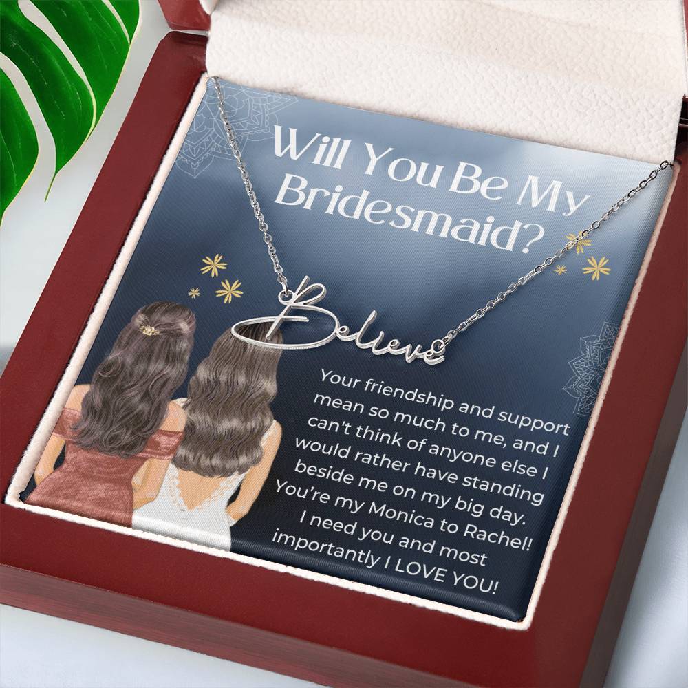 Personalised Necklace, Bridesmaid Gift, Will You Be My Bridesmaid Necklace Bridesmaid Proposal, Unique Bridesmaid Gift, Custom Name Necklace