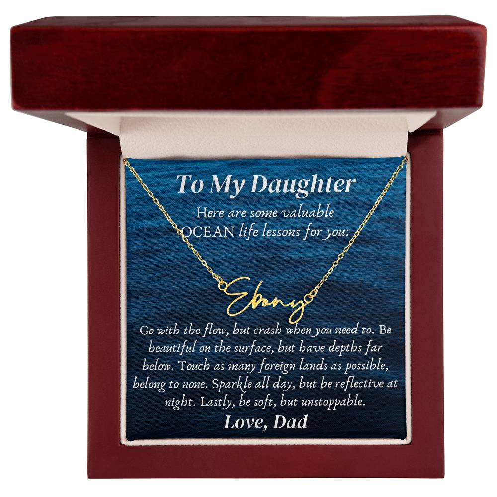 Personalized name necklace valuable ocean life lessons Gifts motivational inspiration wisdom unstoppable spirit empowering Gift for Daughter