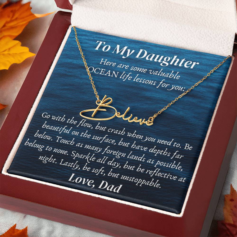 Personalized name necklace valuable ocean life lessons Gifts motivational inspiration wisdom unstoppable spirit empowering Gift for Daughter
