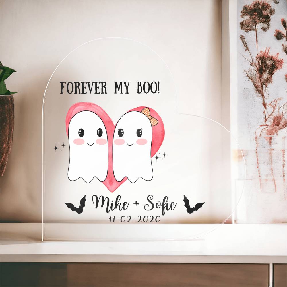 Valentines Decor,Valentines Day Gift,Custom Couple Gift with Names & Date,Personalized Gifts,Gothic Decor,Spooky Forever My Boo,Couple Decor