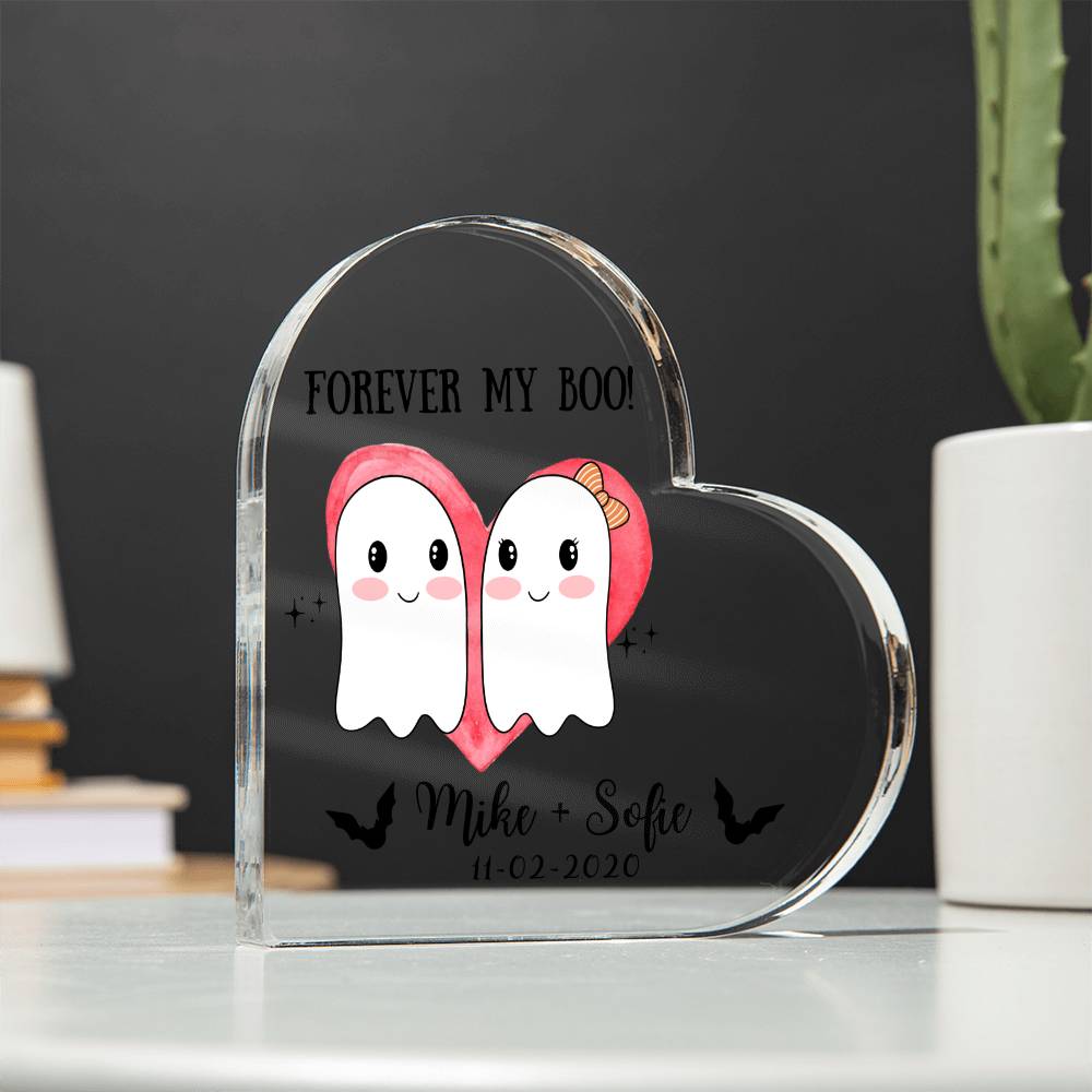 Valentines Decor,Valentines Day Gift,Custom Couple Gift with Names & Date,Personalized Gifts,Gothic Decor,Spooky Forever My Boo,Couple Decor