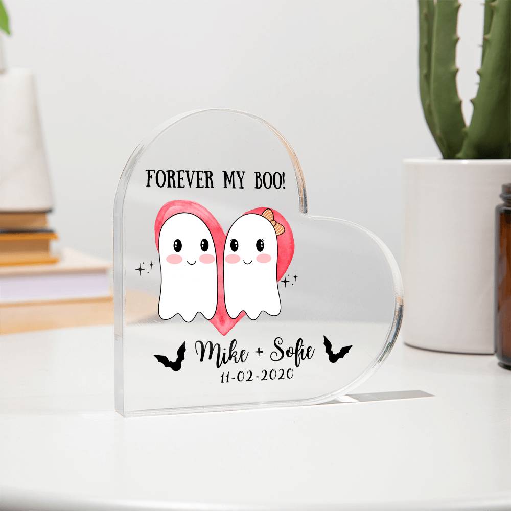 Valentines Decor,Valentines Day Gift,Custom Couple Gift with Names & Date,Personalized Gifts,Gothic Decor,Spooky Forever My Boo,Couple Decor