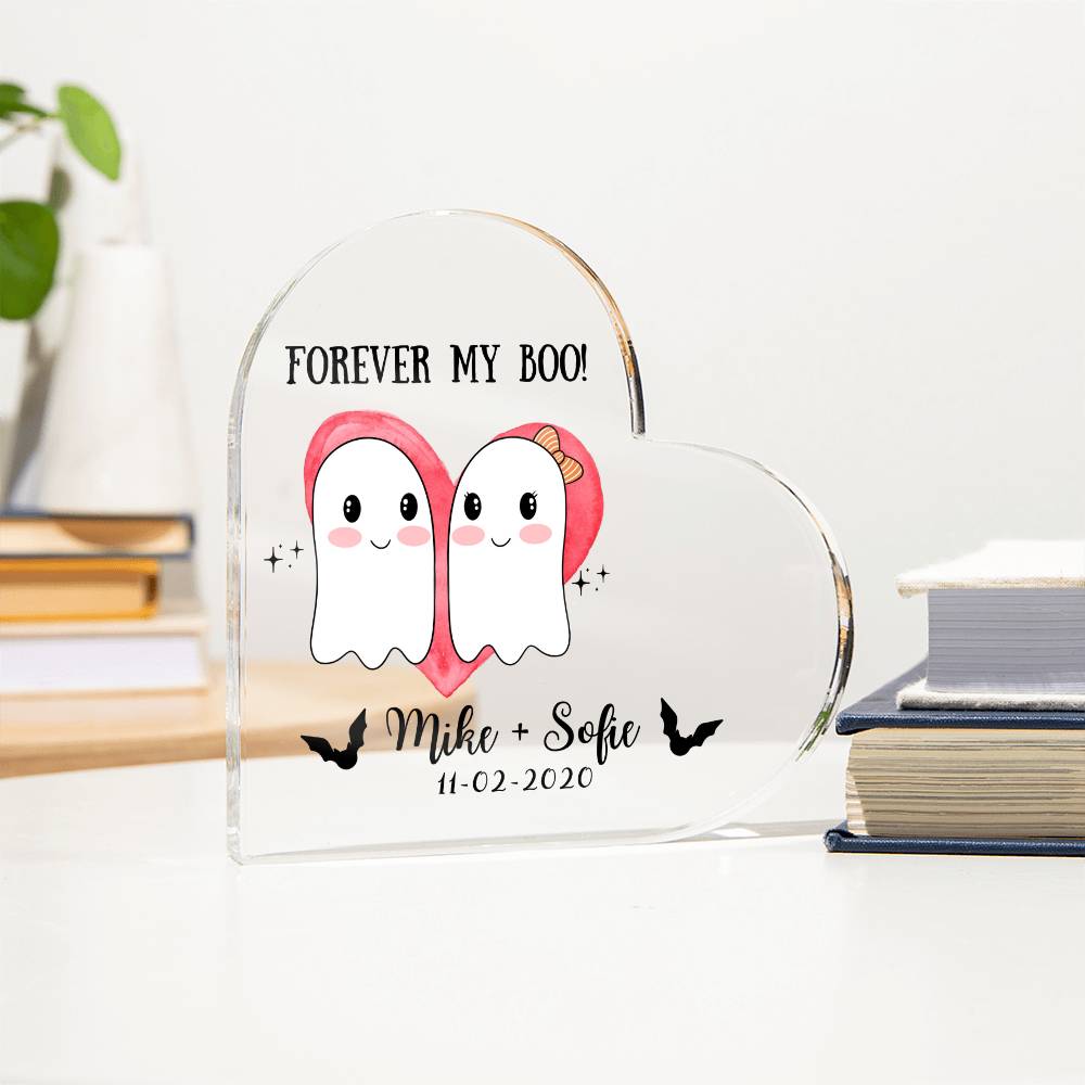 Valentines Decor,Valentines Day Gift,Custom Couple Gift with Names & Date,Personalized Gifts,Gothic Decor,Spooky Forever My Boo,Couple Decor