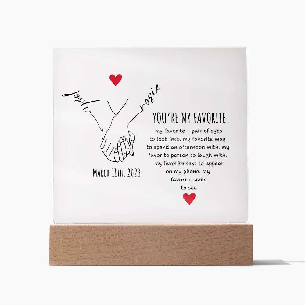 Personalized Couple Acrylic Plaque, Hand Holding Line Art Custom Valentine Gifts, Couple Anniversary Birthday Home Decor, Gift For Him & Her