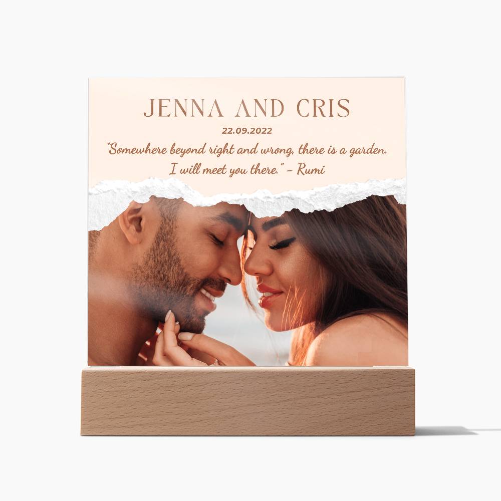 Personalized Couple Acrylic Plaque, Valentines day gift for husband, Wife Anniversary gift, Wedding gifts for him, Custom photo gift for her