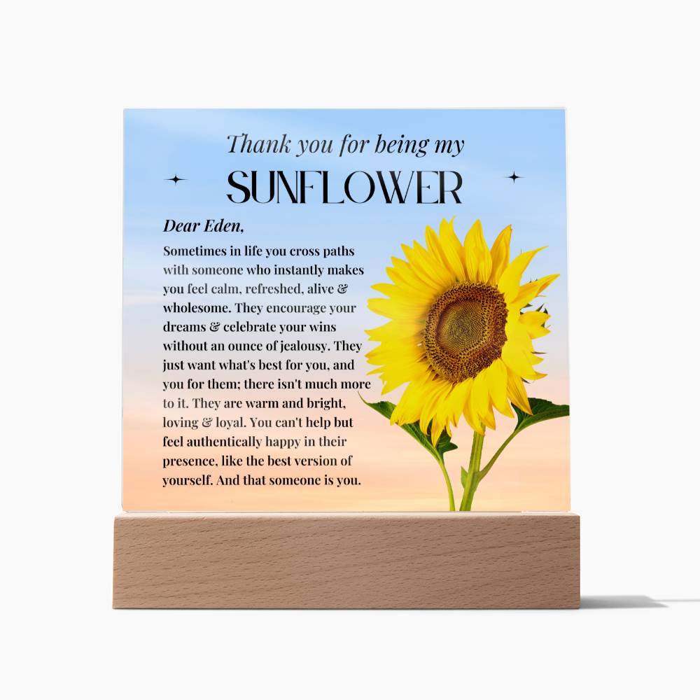 Personalised Special Person Gifts Flower Gift for Friends Mentor Birthday Gift Acrylic Plaque Sentimental Appreciation Gifts Thank You Gift