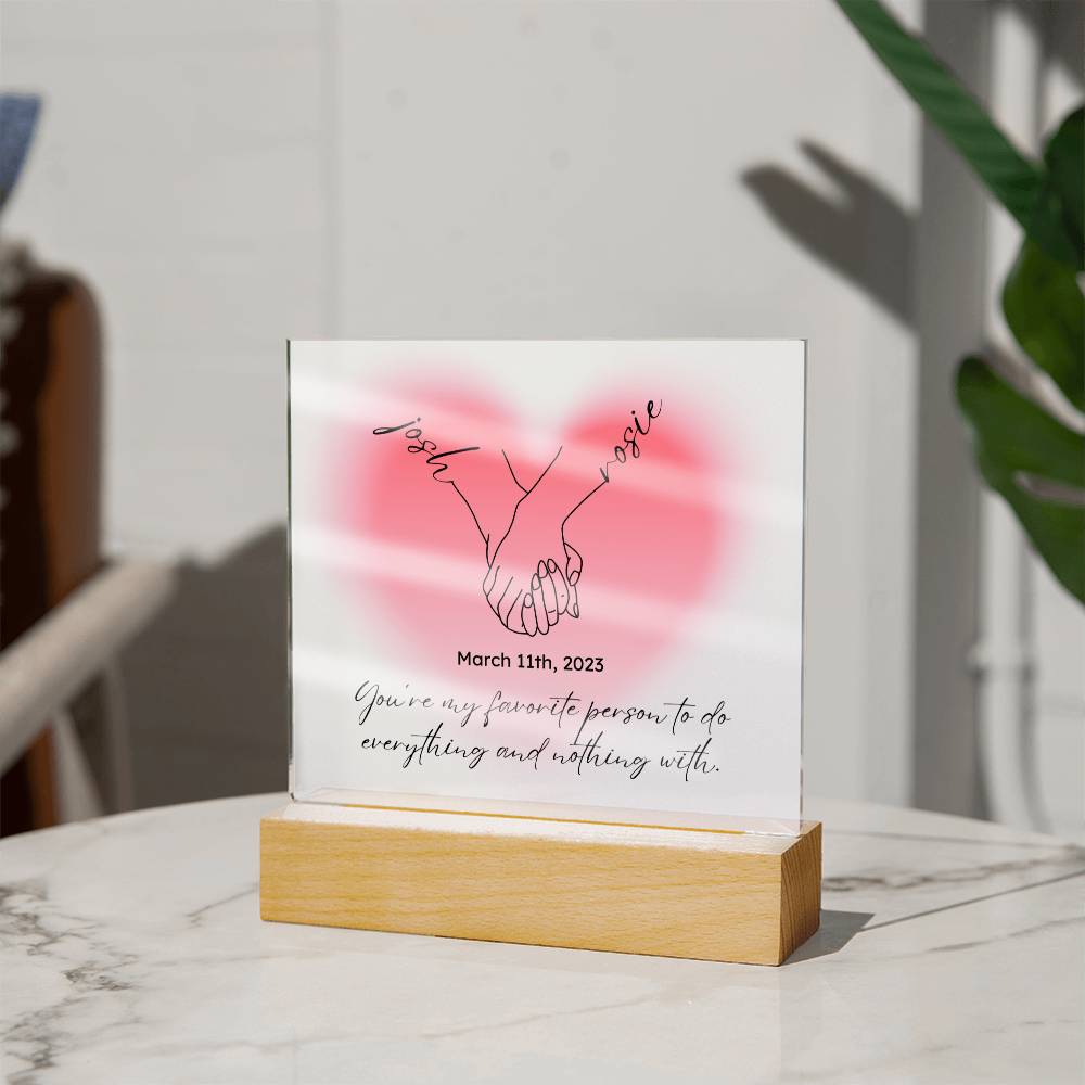 Personalized Couple Acrylic Plaque, Hand Holding Line Art Custom Valentine Gifts, Couple Anniversary Birthday Home Decor, Gift For Him & Her