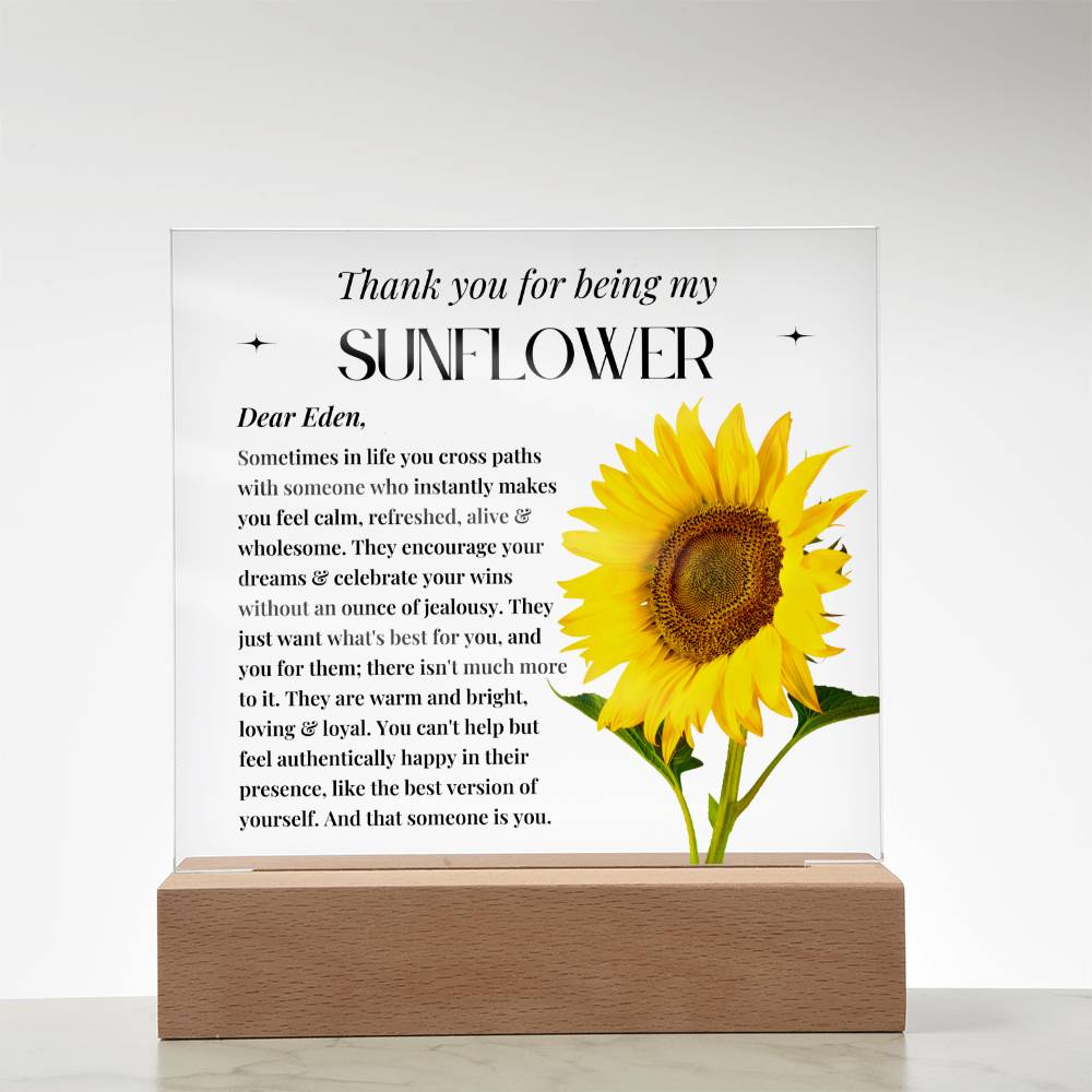 Personalised Special Person Gifts Flower Gift for Friends Mentor Birthday Gift Acrylic Plaque Sentimental Appreciation Gifts Thank You Gift