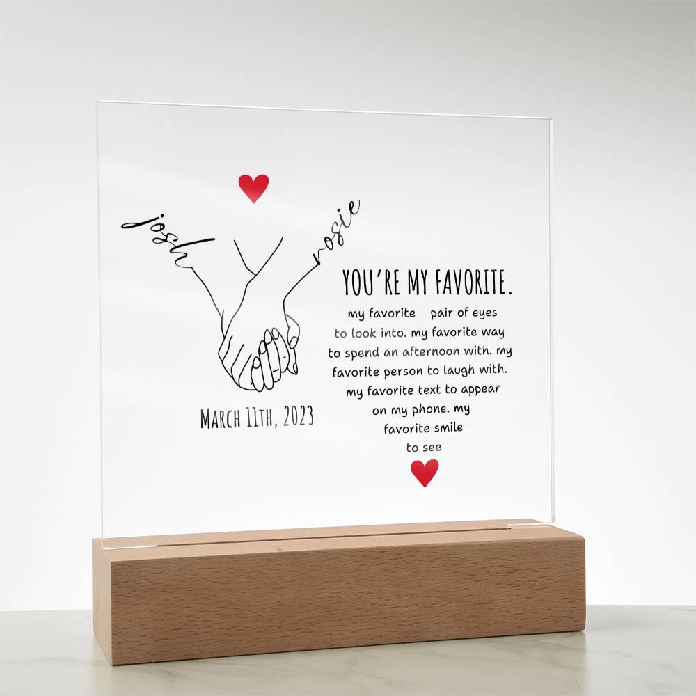 Personalized Couple Acrylic Plaque, Hand Holding Line Art Custom Valentine Gifts, Couple Anniversary Birthday Home Decor, Gift For Him & Her