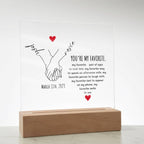 Personalized Couple Acrylic Plaque, Hand Holding Line Art Custom Valentine Gifts, Couple Anniversary Birthday Home Decor, Gift For Him & Her