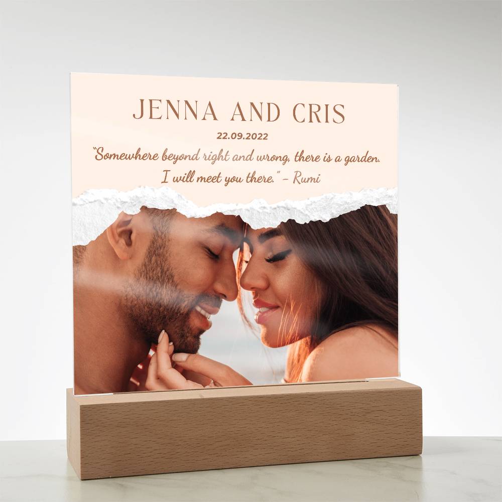 Personalized Couple Acrylic Plaque, Valentines day gift for husband, Wife Anniversary gift, Wedding gifts for him, Custom photo gift for her