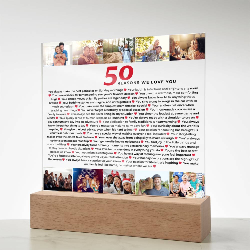 50 Reasons We Love You | 50th Birthday Gift | Custom Gift | 50th Birthday Gifts For Women | 50th Birthday Gifts For Men | Thoughtful Gift