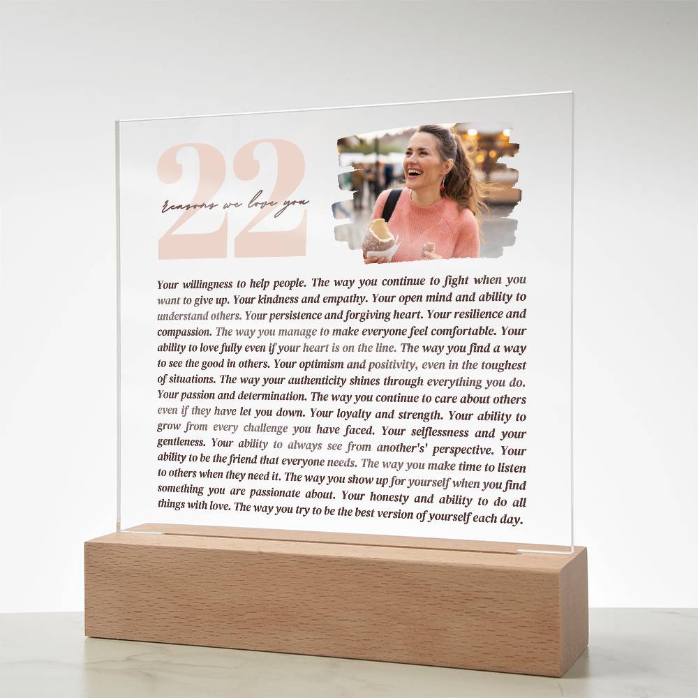 22 Reasons We Love You | 21st Birthday Gift | Custom Gift | 40th Birthday Gifts For Women | 30th Birthday Gifts For Men | Thoughtful Gift