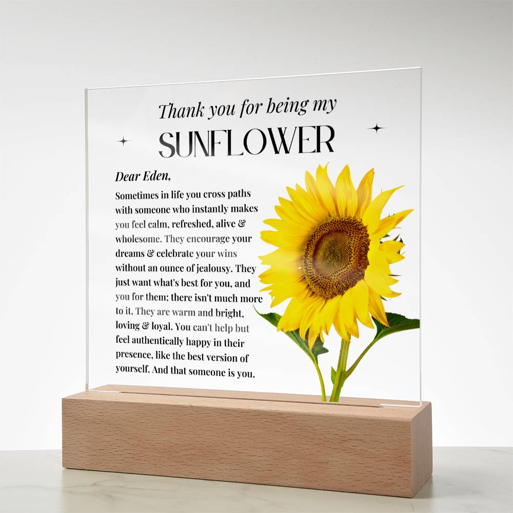 Personalised Special Person Gifts Flower Gift for Friends Mentor Birthday Gift Acrylic Plaque Sentimental Appreciation Gifts Thank You Gift