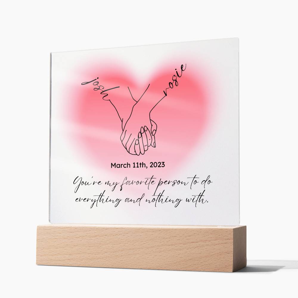 Personalized Couple Acrylic Plaque, Hand Holding Line Art Custom Valentine Gifts, Couple Anniversary Birthday Home Decor, Gift For Him & Her