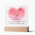 Personalized Couple Acrylic Plaque, Hand Holding Line Art Custom Valentine Gifts, Couple Anniversary Birthday Home Decor, Gift For Him & Her