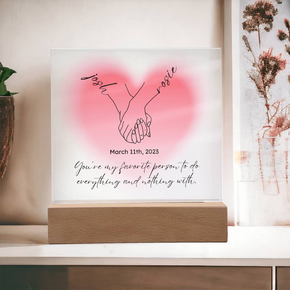 Personalized Couple Acrylic Plaque, Hand Holding Line Art Custom Valentine Gifts, Couple Anniversary Birthday Home Decor, Gift For Him & Her