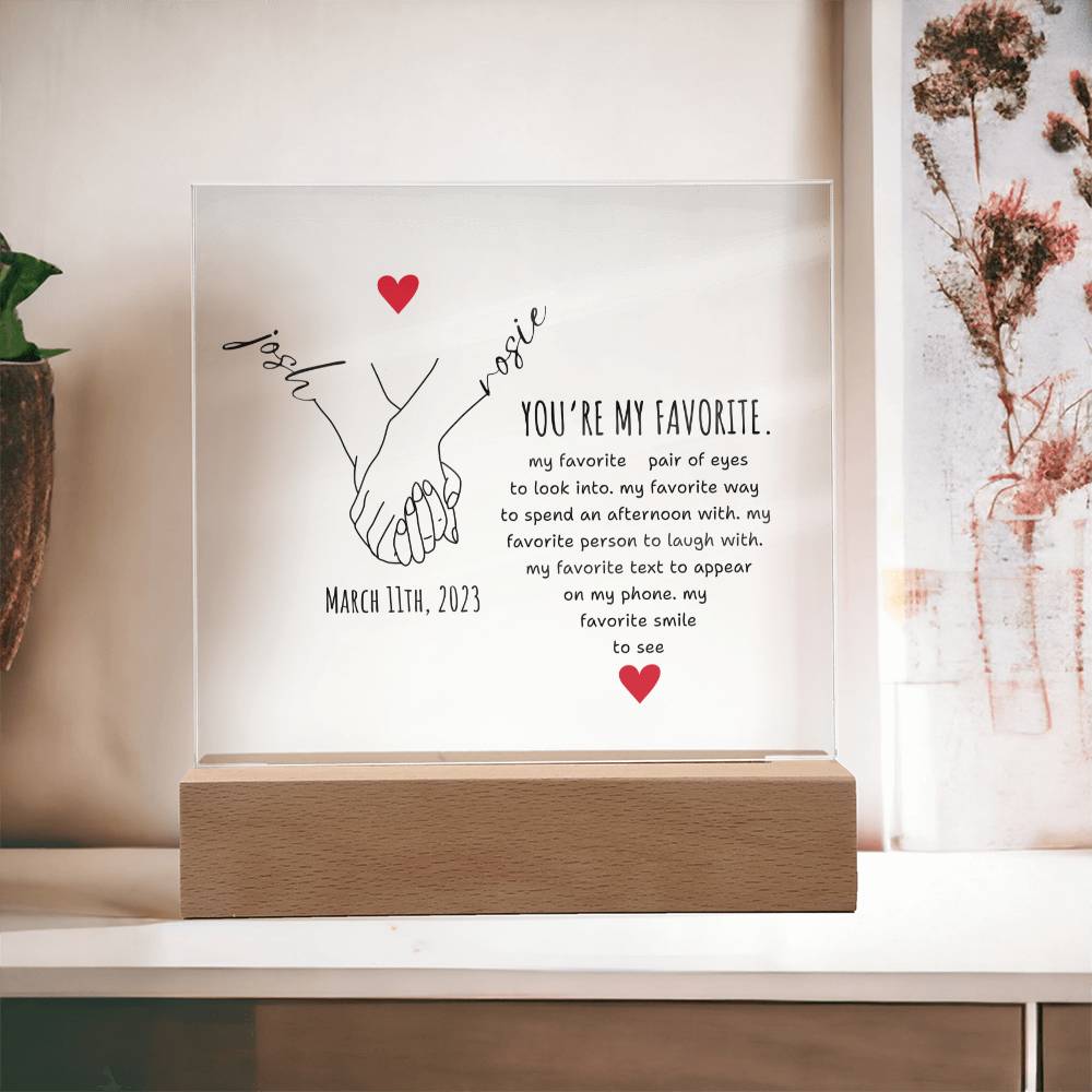 Personalized Couple Acrylic Plaque, Hand Holding Line Art Custom Valentine Gifts, Couple Anniversary Birthday Home Decor, Gift For Him & Her