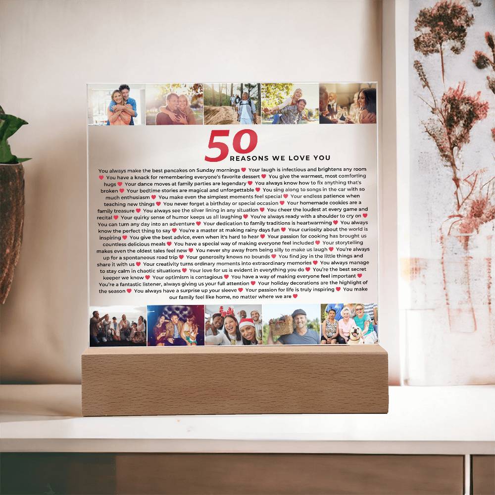50 Reasons We Love You | 50th Birthday Gift | Custom Gift | 50th Birthday Gifts For Women | 50th Birthday Gifts For Men | Thoughtful Gift