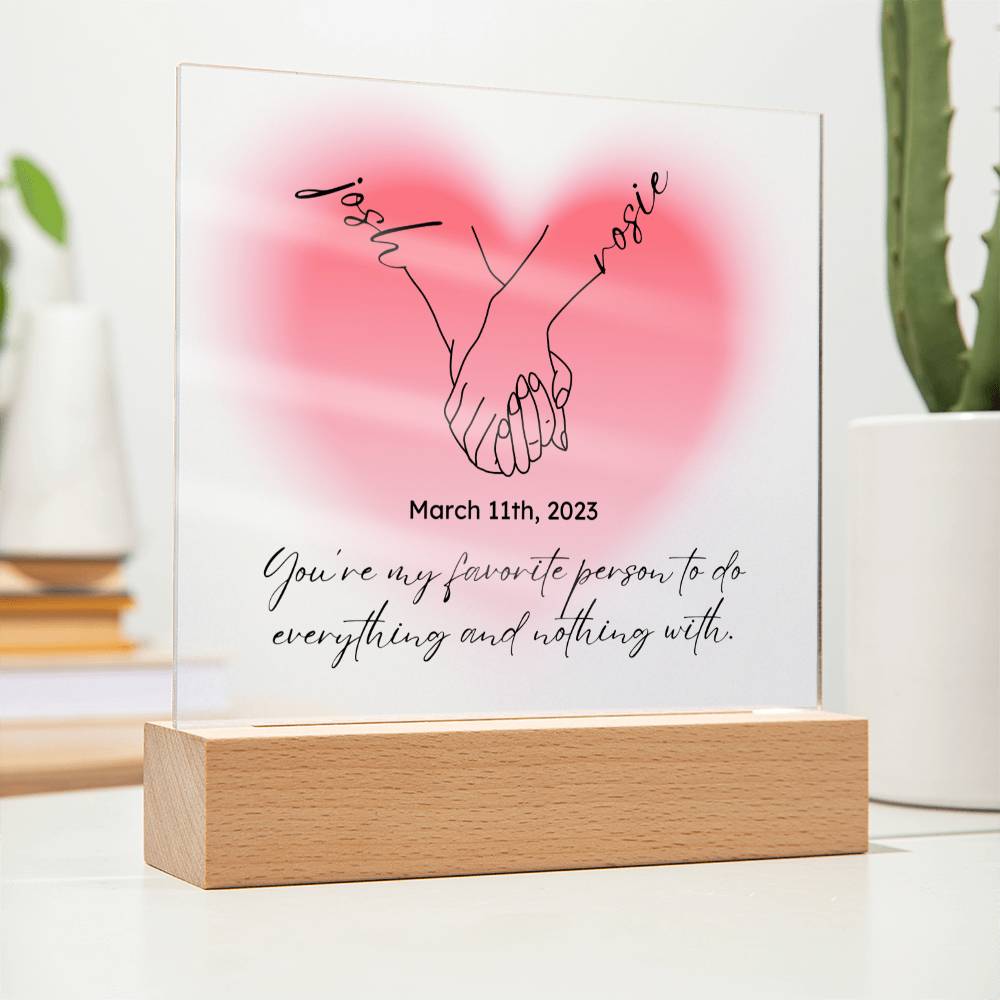 Personalized Couple Acrylic Plaque, Hand Holding Line Art Custom Valentine Gifts, Couple Anniversary Birthday Home Decor, Gift For Him & Her