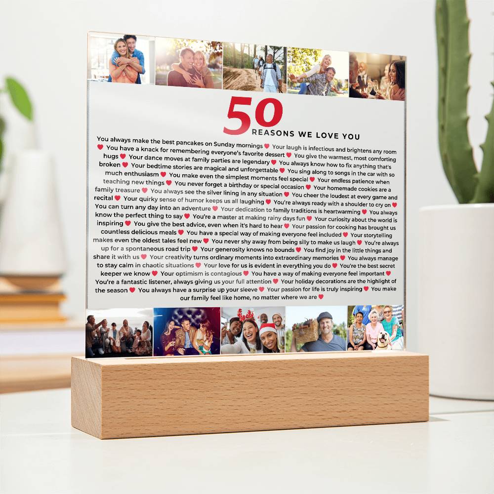 50 Reasons We Love You | 50th Birthday Gift | Custom Gift | 50th Birthday Gifts For Women | 50th Birthday Gifts For Men | Thoughtful Gift