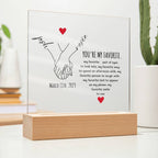 Personalized Couple Acrylic Plaque, Hand Holding Line Art Custom Valentine Gifts, Couple Anniversary Birthday Home Decor, Gift For Him & Her