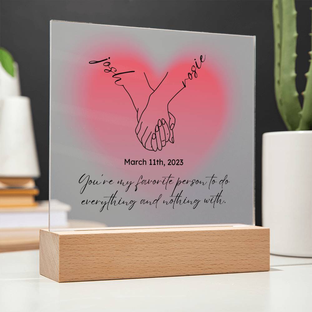 Personalized Couple Acrylic Plaque, Hand Holding Line Art Custom Valentine Gifts, Couple Anniversary Birthday Home Decor, Gift For Him & Her