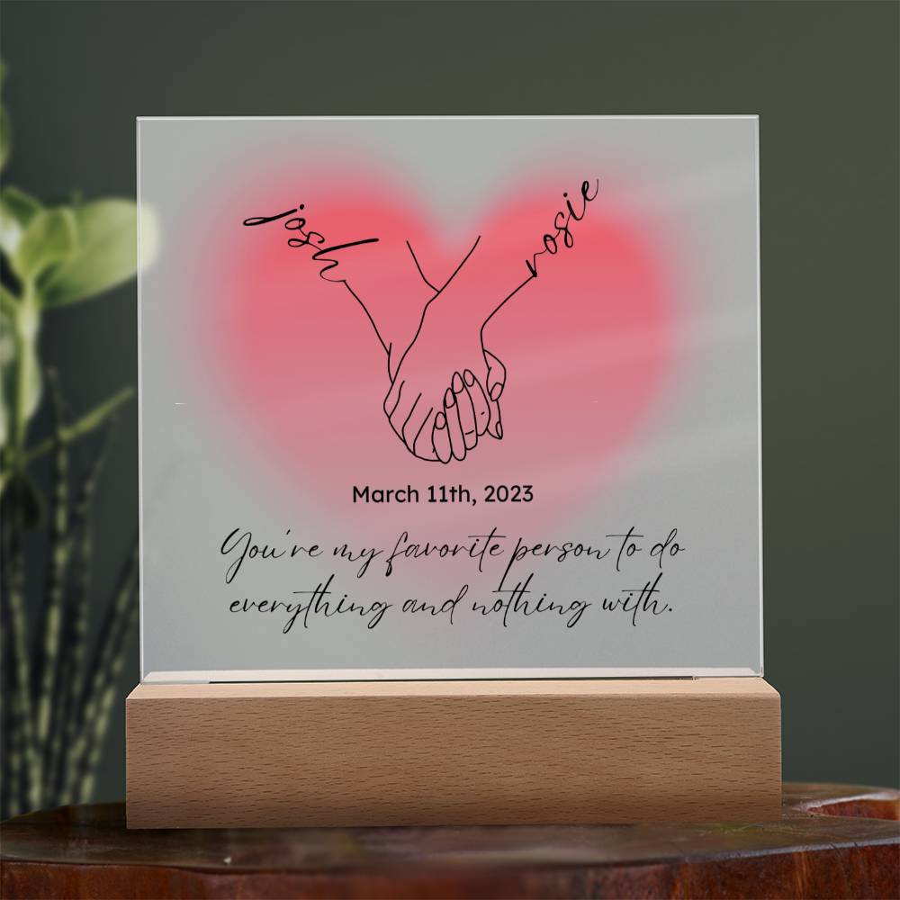 Personalized Couple Acrylic Plaque, Hand Holding Line Art Custom Valentine Gifts, Couple Anniversary Birthday Home Decor, Gift For Him & Her
