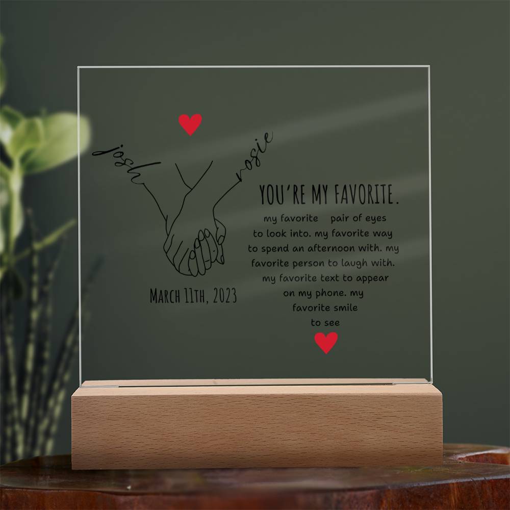 Personalized Couple Acrylic Plaque, Hand Holding Line Art Custom Valentine Gifts, Couple Anniversary Birthday Home Decor, Gift For Him & Her